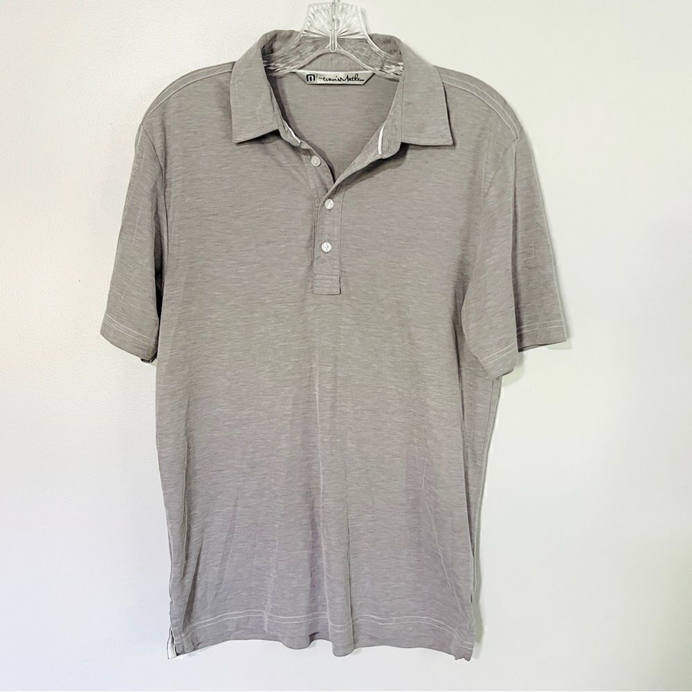 Travis Mathew Light Gray Heathered Polo S Thin and Soft Pima Cotton Blend
